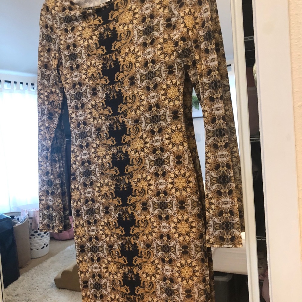 Top shop slinky body con mini Baroque Print